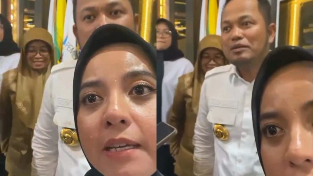 Foto: Aspri Gubernur Rudy Mas’ud yang bernama Senja, saat melarang wartawan untuk bertanya. Sumber: Istimewa.